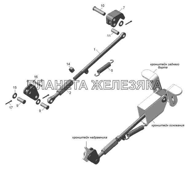 5511-8500040  Установка запоров заднего борта КамАЗ-65115 (2009)